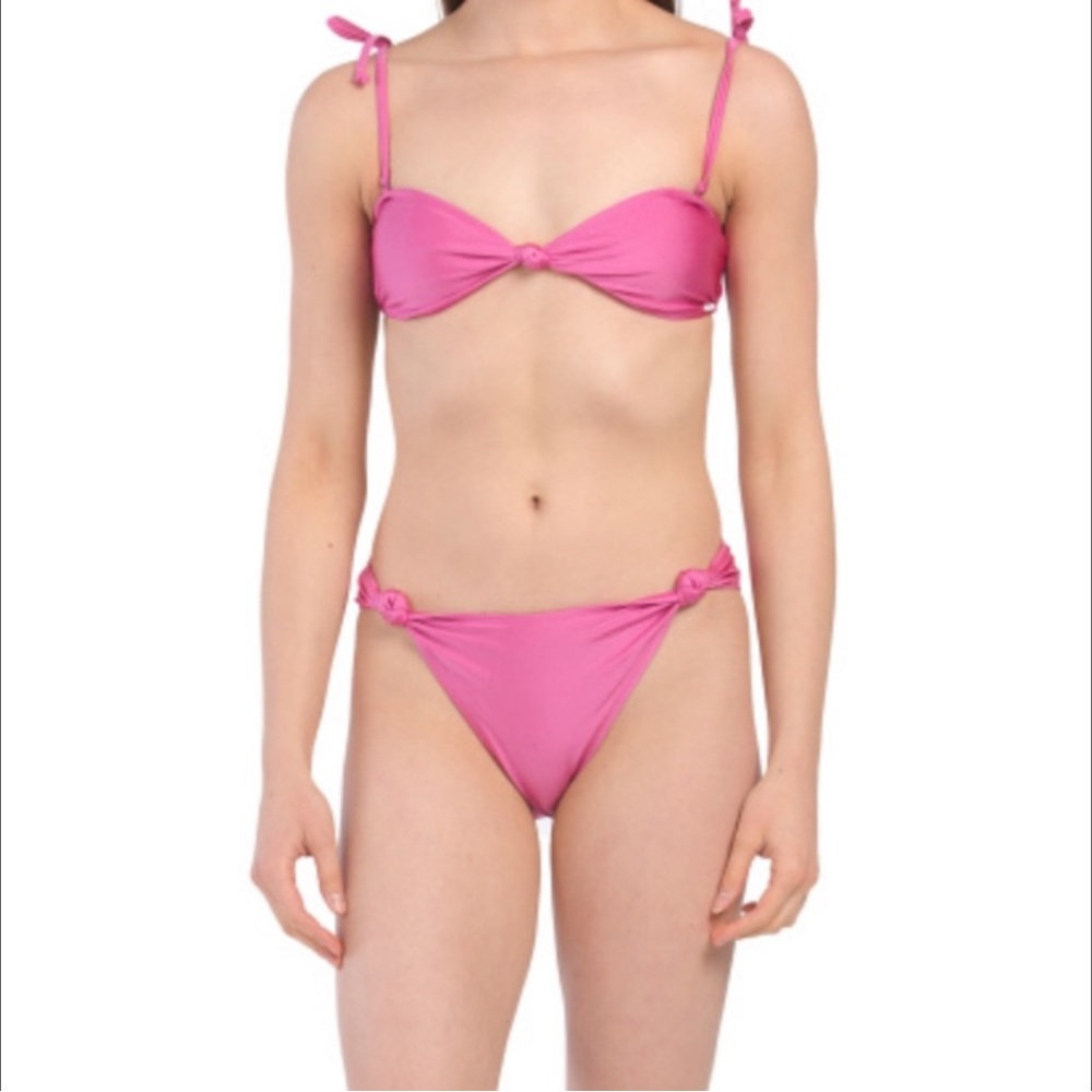 Kendall & Kylie Pink Bikini Butterfly Convertible Top Hi Cut Bottom Size Medium
